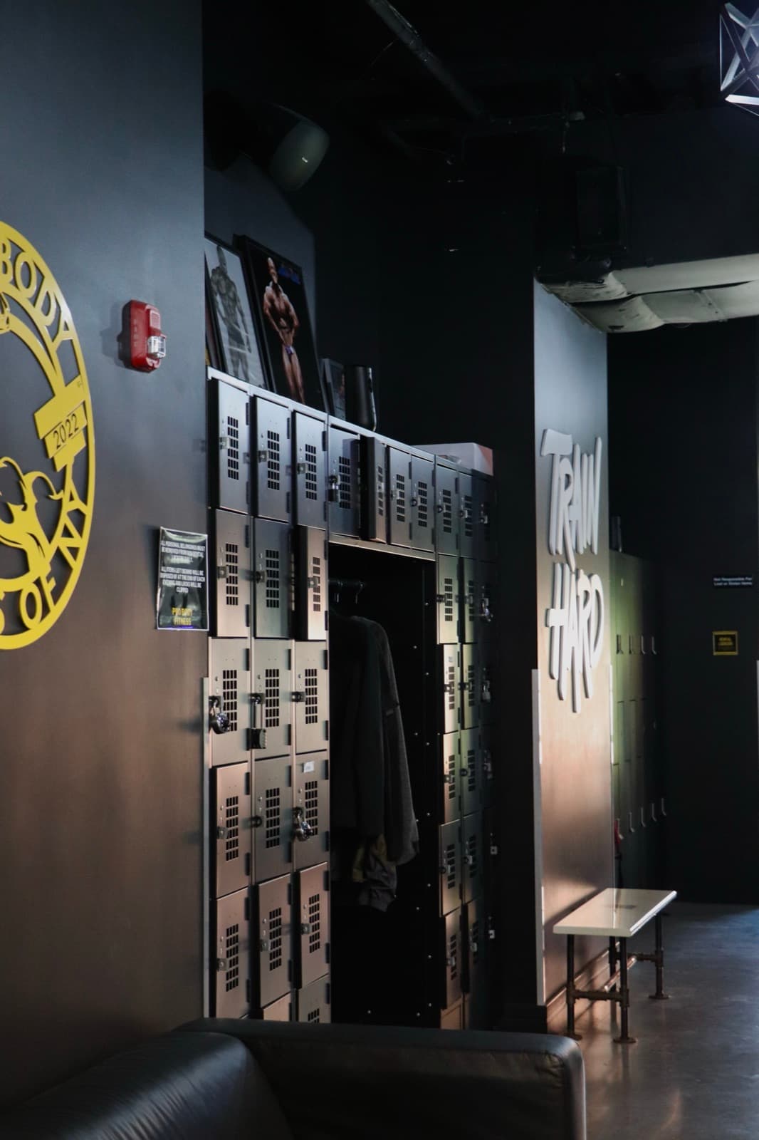 The changing area at ProBody Fitness, where the private showers are located